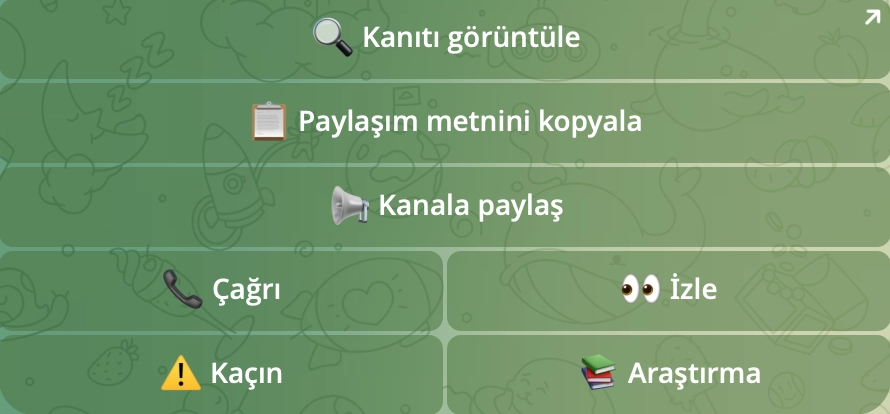 Kart altındaki satır içi düğmeler